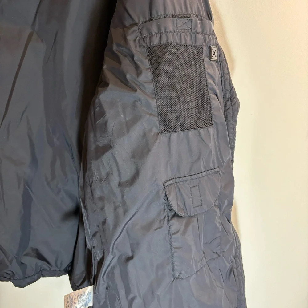 LAND’S END Sz XL Goose Down Many Pockets Funnel Neck Zipper Puffer  Coat Jacket - Picture 9 of 12